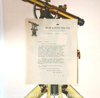 Poster of Bull & Bull Theodolite and letter on letterhead