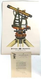 Poster of Bull & Bull Theodolite and letter on letterhead