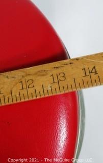 Vintage Chrome and Red Vinyl Soda Counter Bar Stool.