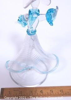 Hand Blown Venetian Glass Vase Figure of a Dancing Woman.  Measures approximately 8" tall.