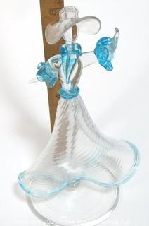 Hand Blown Venetian Glass Vase Figure of a Dancing Woman.  Measures approximately 8" tall.