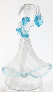 Hand Blown Venetian Glass Vase Figure of a Dancing Woman.  Measures approximately 8" tall.