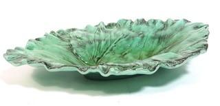 Large Green Pottery Bowl made by Royal Hickman for Haeger Pottery.  Measures approximately 18" long.