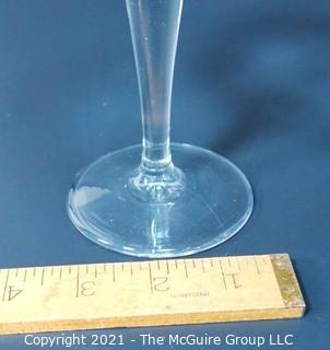 Hand Blown Clear Glass Coupe.  Measures approximately  6" in diameter at top.