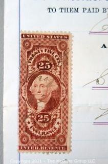 Springfield Fire & Marine Insurance Policy with Tax Stamp, circa 1874