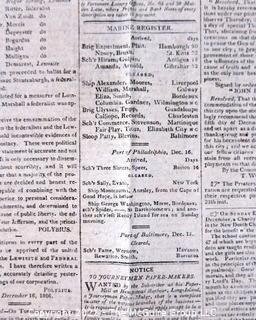 The Republican Watch Tower Newspaper, circa 1806.