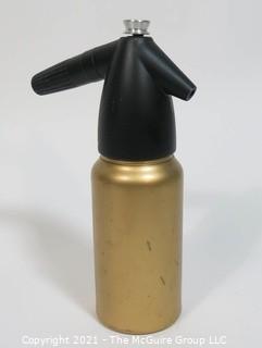 Gold & Black Soda King Siphon Bottle Designed by Norman Bel Geddes for Walter Kidde Sales Co. Inc., Bloomfield, NJ
