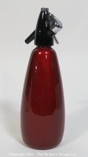 Vintage Red Metal Ovoid Soda Siphon by Sparklets BOC, Made in England