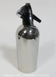 Vintage Art Deco Chrome with Black Top Soda Siphon by Sparklets BOC Made in England. 