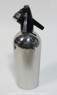 Vintage Art Deco Chrome with Black Top Soda Siphon by Sparklets BOC Made in England. 