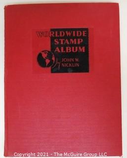 Vintage 1938 Worldwide Stamp Album by John W. Nicklin  Full of Older Stamps