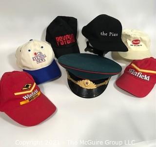 Hats including Formula One Williams Racing Team and USSR Military.  