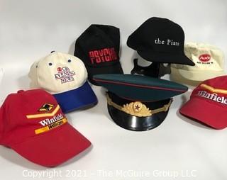 Hats including Formula One Williams Racing Team and USSR Military.  