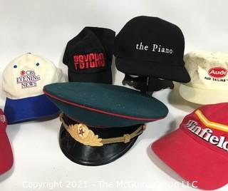 Hats including Formula One Williams Racing Team and USSR Military.  