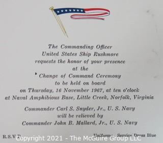 Military Ephemera Including Change of Command Ceremonies for USS Rushmore and USS Ogden