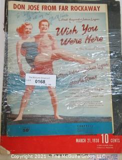 Ephemera: Magazines: Life (1936-38); Collier (1947)and signed and dedicated music sheet by composer Harold Rome for 1952 musical "Wish You Were Here"