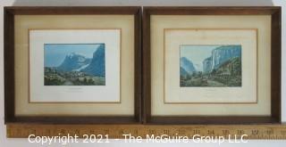 Two framed colored lithographs: Grindenwald and Staubbach Switzerland