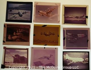 Selection of 9 positive 3x4 color film of vintage aircraft from the holdings of a noted aeronautic author.