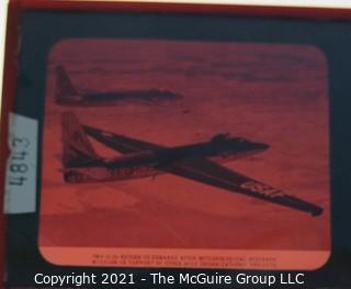 Selection of 24 glass positive slides of vintage aircraft from the estate of a noted aeronautic author.