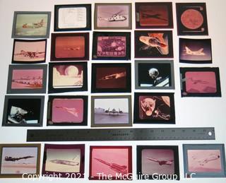 Selection of 24 glass positive slides of vintage aircraft from the estate of a noted aeronautic author.