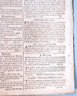 Independent Chronicle Newspaper (Boston, Mass.), circa 1805. Major letter to the country by Thomas Paine (1737-1809)