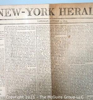 The New York Herald Newspaper, circa 1803