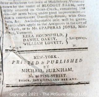 The New York Herald Newspaper, circa 1803