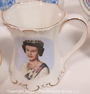 Group of Royal Commemorative Items for Queen Elizabeth and Prince Charles and Lady Diana. 