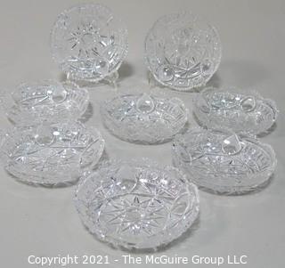 Set of 8 Cut Crystal Bowls.  Each Measures approximately 5" in diameter.