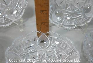 Set of 8 Cut Crystal Bowls.  Each Measures approximately 5" in diameter.