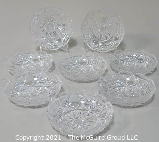 Set of 8 Cut Crystal Bowls.  Each Measures approximately 5" in diameter.