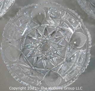 Set of 8 Cut Crystal Bowls.  Each Measures approximately 5" in diameter.