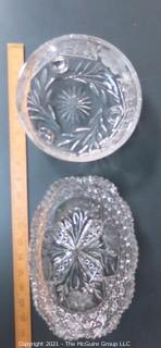 Two Cut Crystal Serving or Decorative Bowls. 