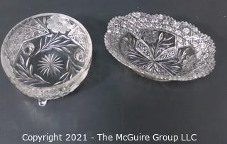 Two Cut Crystal Serving or Decorative Bowls. 