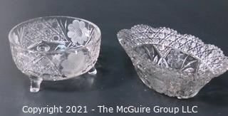 Two Cut Crystal Serving or Decorative Bowls. 