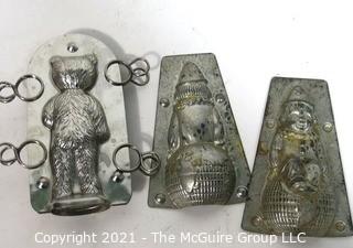 Group of Items including Two Chocolate Molds, Drafting Tools, Hat Pins, Lighter, Coin Holder and Pitch Tuner