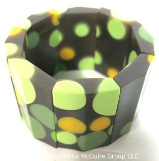 Vintage Bakelite Polka Dot Stretch Bracelet