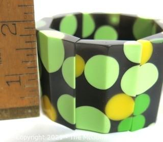 Vintage Bakelite Polka Dot Stretch Bracelet