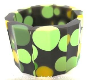 Vintage Bakelite Polka Dot Stretch Bracelet