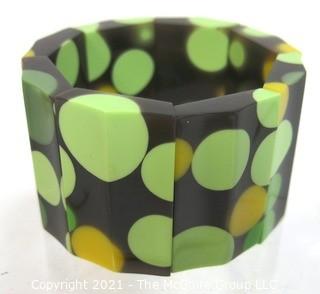 Vintage Bakelite Polka Dot Stretch Bracelet