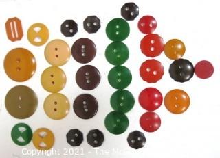 Group of Bakelite Buttons and Buckles