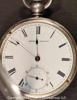 Size 14 - American Watch Co., Adams St., Waltham, Mass - Serial #606389 - Open Sterling Case