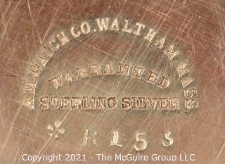 Size 14 - American Watch Co., Adams St., Waltham, Mass - Serial #606389 - Open Sterling Case