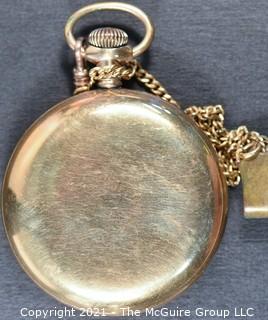 Size 16 - Waltham - A. W.W. Co., Waltham, MA - Serial# 14541936 - Hunting Gold Plated Case - w/ chain