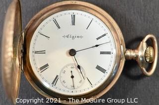 Size 18 - Elgin - Elgin Natl. Watch Co. USA - Serial# 10487371 15 Jewels -
Hunting Gold Plated Case 