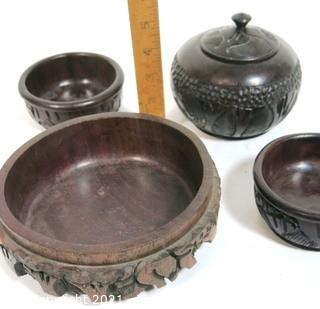 Group of Carved Wooden Bowls from South Africa.