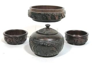 Group of Carved Wooden Bowls from South Africa.