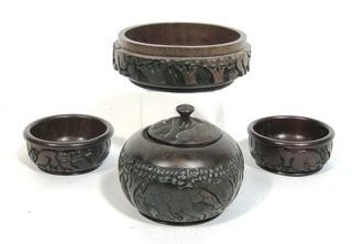 Group of Carved Wooden Bowls from South Africa.