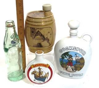 Collection of Rum Bottles and Glass Bottle "Jigger"