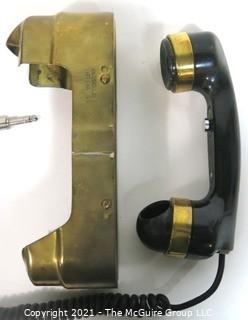  Art Deco Wall Mount Ship Phone Intercom System with Brass Jacket.